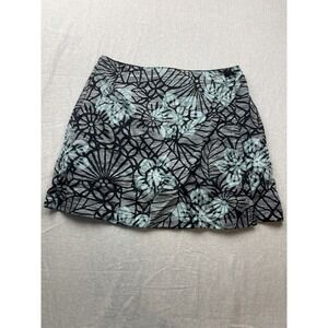 Columbia Black Gray Size 8 Floral Tropical Aloha Swim Paddleboard Wrap Skort
